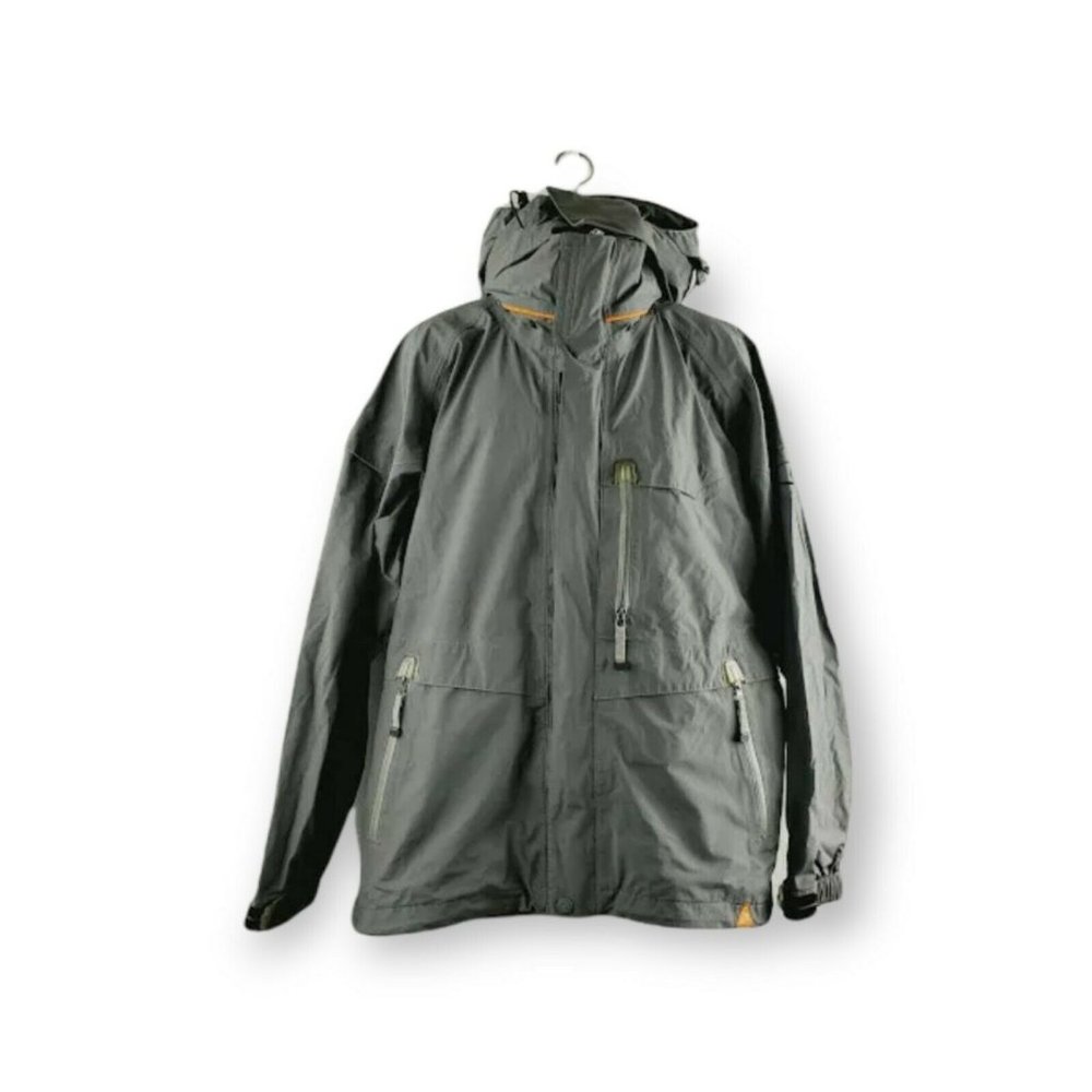 Bonfire Mens Gray Zipper Pockets Removable Hood Ski Snowboarding Jacket …